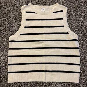 Black and white striped sweater vest, size S